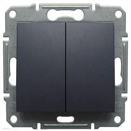 Електрически сериен ключ Schneider Electric скрит монтаж с монтажна рамка  10 A, графит, сх. 5, Sedna
