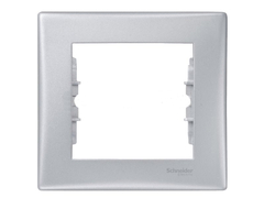 Декоративна рамка Schneider Electric за ключове и контакти един модул  алуминий, 80х85x7 мм, Sedna - product - 028 ELM4424