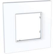 Декоративна рамка Schneider Electric за ключове и контакти един модул  бяла, 87х87x14 мм, Unica Quadro - product - 028 ELM4464