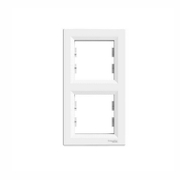 Декоративна рамка Schneider Electric за ключове и контакти два модула  бяла, 83х154x9 мм, Asfora - product - 028 ELM4515