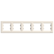 Декоративна рамка Schneider Electric за ключове и контакти пет модула  крем, 367х83x9 мм, Asfora - product - 028 ELM4516