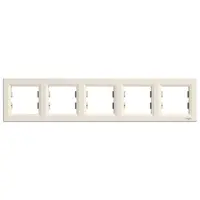 Декоративна рамка Schneider Electric за ключове и контакти пет модула  крем, 367х83x9 мм, Asfora