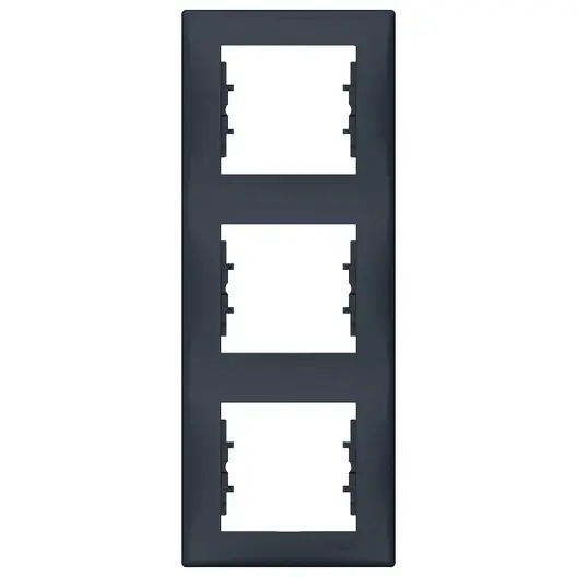 Декоративна рамка Schneider Electric за ключове и контакти три модула  графит, 222x85x7 мм, Sedna