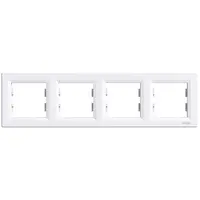 Декоративна рамка Schneider Electric за ключове и контакти четири модула  бяла, 296х83x9 мм, Asfora
