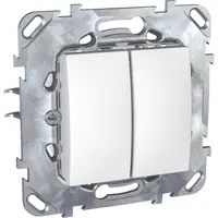 Електрически сериен ключ Schneider Electric скрит монтаж с монтажна рамка  10 A, бял, сх. 5, Unica Basic