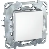 Девиаторен ключ Schneider Electric скрит монтаж с монтажна рамка  10 A, бял, сх. 6, Unica Basic