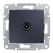 Розетка за кабелна TV Schneider Electric единична скрит монтаж, с монтажна рамка  20 IP, графит, Sedna - product - 028 ELM5154