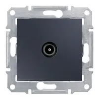 Розетка за кабелна TV Schneider Electric единична скрит монтаж, с монтажна рамка  20 IP, графит, Sedna