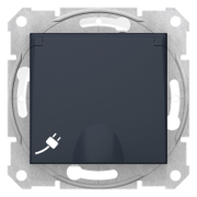 Електрически противовлажен контакт Schneider Electric единичен скрит монтаж с капак механизъм  16 A, 2P+E, 44 IP, графит, Sedna - product - 028 ELM5150