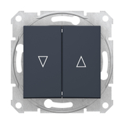 Електрически ключ за управление на щори Schneider Electric скрит монтаж с механизъм и монтажна рамка  10 A, графит, Sedna - product - 028 ELM5299