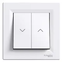 Електрически ключ за управление на щори Schneider Electric скрит монтаж  10 A, бял, Asfora