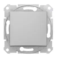 Електрически кръстат ключ Schneider Electric скрит монтаж с монтажна рамка  10 A, алуминий, сх. 7, Sedna
