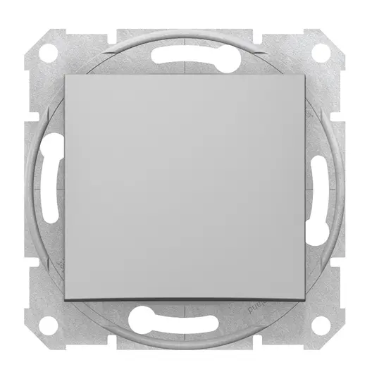 Електрически кръстат ключ Schneider Electric скрит монтаж с монтажна рамка  10 A, алуминий, сх. 7, Sedna
