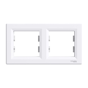 Декоративна рамка Schneider Electric за ключове и контакти два модула  бяла, 154х83x9 мм, Asfora - product - 028 ELM 432