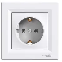 Електрически интериорен контакт Schneider Electric единичен скрит монтаж  2P+E, 16 A, 20 IP, бял, Asfora