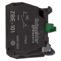 Контактен елемент Schneider Electric за команден бутон  3 A, 240 V, 1 NO, зелен, ZBE