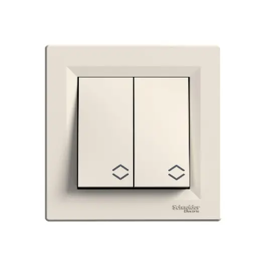 Девиаторен ключ Schneider Electric скрит монтаж с декоративна рамка  10 A, крем, сх. 8, Asfora