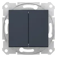 Девиаторен ключ Schneider Electric скрит монтаж с монтажна рамка  10 A, графит, сх. 8, Sedna