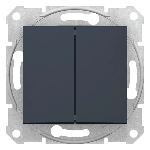 Девиаторен ключ Schneider Electric скрит монтаж с монтажна рамка  10 A, графит, сх. 8, Sedna