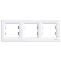 Декоративна рамка Schneider Electric за ключове и контакти три модула  бяла, 225х83x9 мм, Asfora