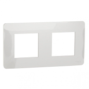 Декоративна рамка Schneider Electric за ключове и контакти два модула  бяла, 156х80x14 мм, Unica Studio - product - 028 ELM3142