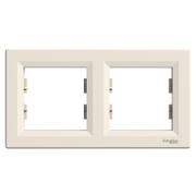 Декоративна рамка Schneider Electric за ключове и контакти два модула  крем, 154х83x9 мм, Asfora - product - 028 ELM3187
