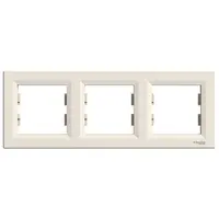 Декоративна рамка Schneider Electric за ключове и контакти три модула  крем, 225х83x9 мм, Asfora