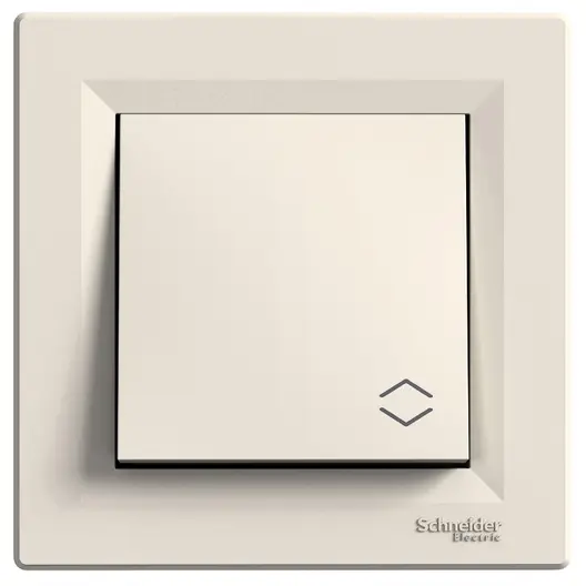 Девиаторен ключ Schneider Electric скрит монтаж с декоративна рамка  10 A, крем, сх. 6, Asfora