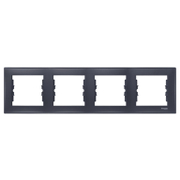Декоративна рамка Schneider Electric за ключове и контакти четири модула  графит, 299х80x7 мм, Sedna - product - 028 ELM3198