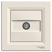 Розетка за кабелна TV Schneider Electric единична, скрит монтаж, с декоративна рамка  20 IP, крем, Asfora - product - 028 ELM3201