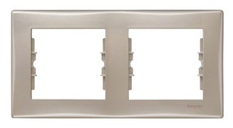 Декоративна рамка Schneider Electric за ключове и контакти два модула  титан, 156х80x7 мм, Sedna - product - 028 ELM3428