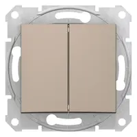 Електрически сериен ключ Schneider Electric скрит монтаж с монтажна рамка  10 A, титан, сх. 5, Sedna