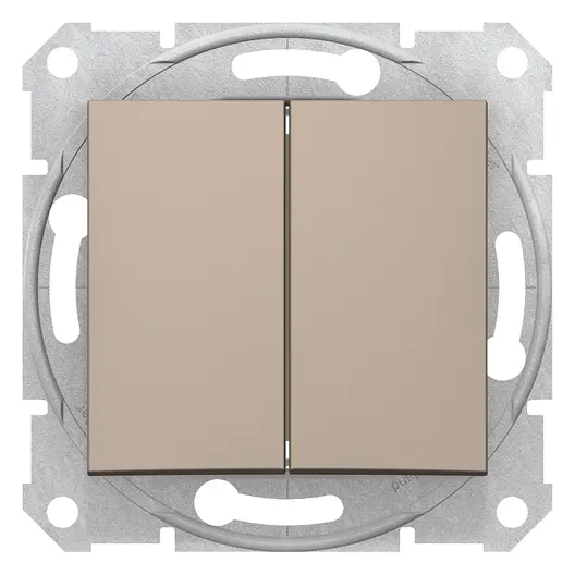 Електрически сериен ключ Schneider Electric скрит монтаж с монтажна рамка  10 A, титан, сх. 5, Sedna