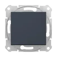 Електрически кръстат ключ Schneider Electric скрит монтаж с монтажна рамка  10 A, графит, сх. 7, Sedna