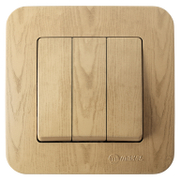 Електрически троен ключ Makel скрит монтаж  10 A, светло дърво, Lillium Natural - product - 028 ELN5698