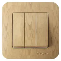 Електрически троен ключ Makel скрит монтаж  10 A, светло дърво, Lillium Natural