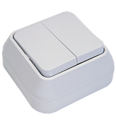 Електрически сериен ключ Makel открит монтаж  10 A, бял, Surface Mounted - product - 028 ELN 066