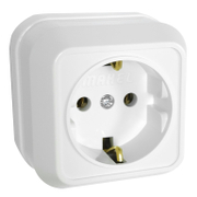 Електрически интериорен контакт Makel единичен открит монтаж  16 A, 20 IP, бял, Surface Mounted - product - 028 ELN 106