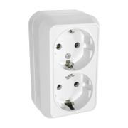 Електрически интериорен контакт Makel двоен открит монтаж  16 A, 2 x 2P+E, 20 IP, бял, Surface Mounted - product - 028 ELN 102