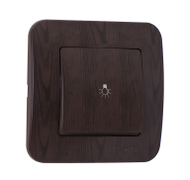 Ключ за стълбищно осветление Makel скрит монтаж с декоративна рамка  10 A, орех, Lillium Natural - product - 028 ELN 586