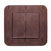 Електрически сериен ключ Makel скрит монтаж с декоративна рамка  10 A, тъмно дърво, сх. 5, Lillium Natural - product - 028 ELN 583