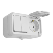 Електрически контакт-ключ Makel противовлажен открит монтаж с капак  16 A, 44 IP, бял - product - 028 ELN1327