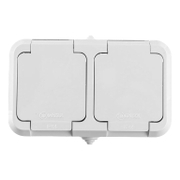 Електрически противовлажен контакт Makel двоен открит монтаж  16 A, 44 IP, бял, Surface Mounted - product - 028 ELN1328