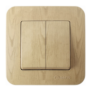 Електрически сериен ключ Makel скрит монтаж с декоративна рамка  10 A, светло дърво, сх. 5, Lillium Natural - product - 028 ELN2977