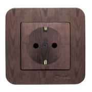 Електрически интериорен контакт Makel единичен скрит монтаж  16 A, 2P+E, 20 IP, орех, Lillium Natural - product - 028 ELN2980