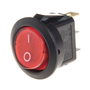 Електрически ключ за електроуреди Vemark клавишен с 2 позиции и 3 извода 6 A, червен/черен - product - 028 ELN3064