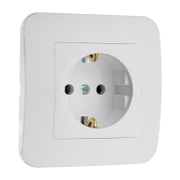 Електрически интериорен контакт Makel единичен скрит монтаж  16 A, 2P+E, 20 IP, бял, Lillium Natural - product - 028 ELN3128