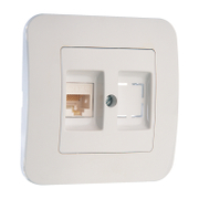 Розетка за компютърна мрежа Makel единична скрит монтаж с декоративна рамка  20 IP, бял, Lillium Natural - product - 028 ELN3139