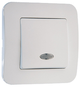 Електрически единичен ключ Makel скрит монтаж с декоративна рамка  10 A, бял, сх. 1, Lillium Natural - product - 028 ELN3132