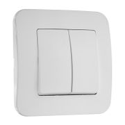 Електрически сериен ключ Makel скрит монтаж с декоративна рамка  10 A, бял, сх. 5, Lillium Natural - product - 028 ELN3133